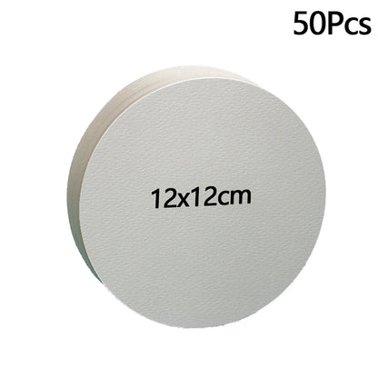 Blank Watercolor Paper Cards 50 PCS Portable Postcard 300g Square Round for Painting School Student Art Supplies