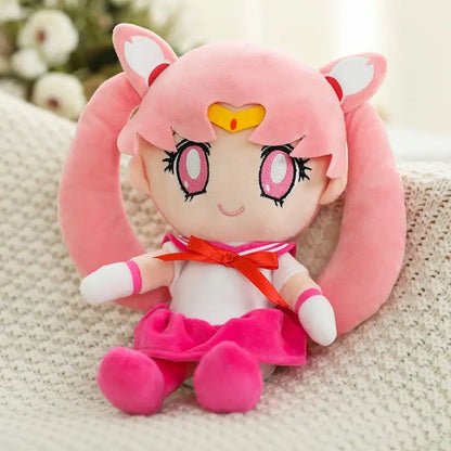 Kawaii Sailor Moon Plush Toy, Moon Cat Moon Hare Cute Girl Heart Filled Anime Doll Bedroom Decoration 25CM
