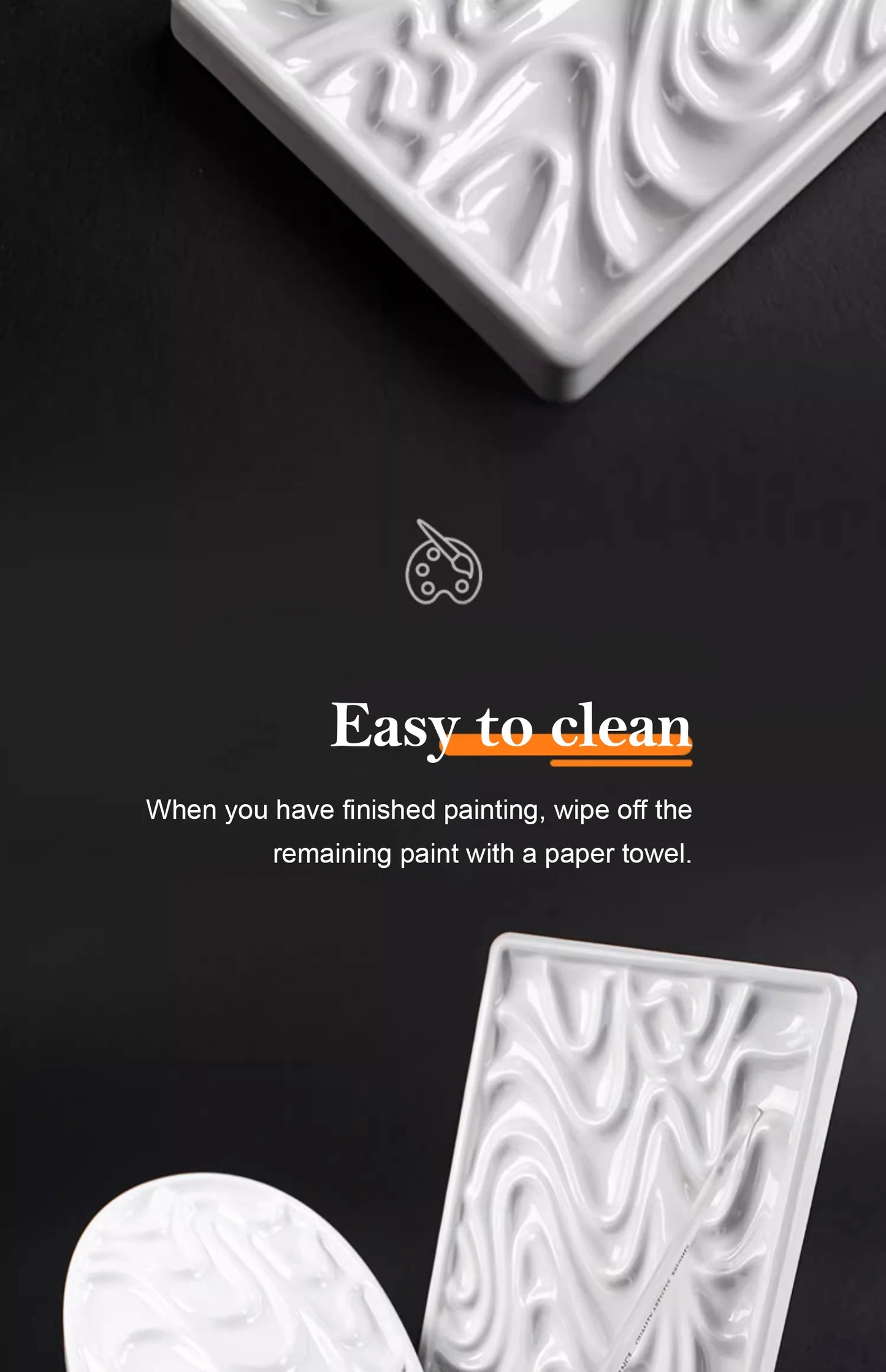 1/5/28 Grid Paint Tray White Imitation Ceramic Easy to Clean Pigment Palette for Artists Acrylic Watercolor Oil Painting