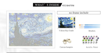 Animals and Landscape Paint by Numbers Kit – 40x50cm DIY Canvas Scenery Painting for Adults with Frame