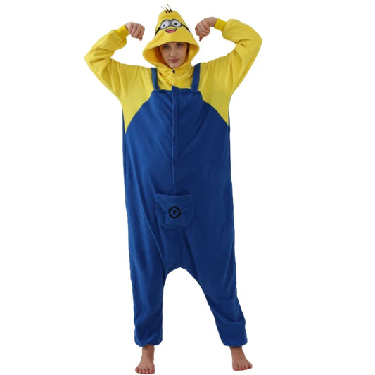 Despicable Me Minions Fleece Pajamas Cartoon Jumpsuit Minions Cartoon Anime Onesie Sleepwear