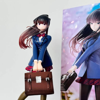 Komi Shouko Anime Figure, Komi Can‘t Communicate School Uniform Action Figurines PVC Statue 25 CM