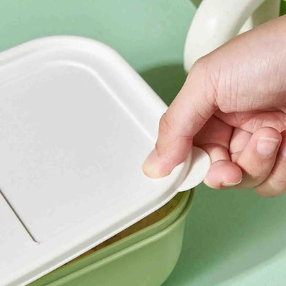 Double-Layer Fruit Lunch Box, Household Tableware Outdoors Portable Bento Box with Spork And Spoon