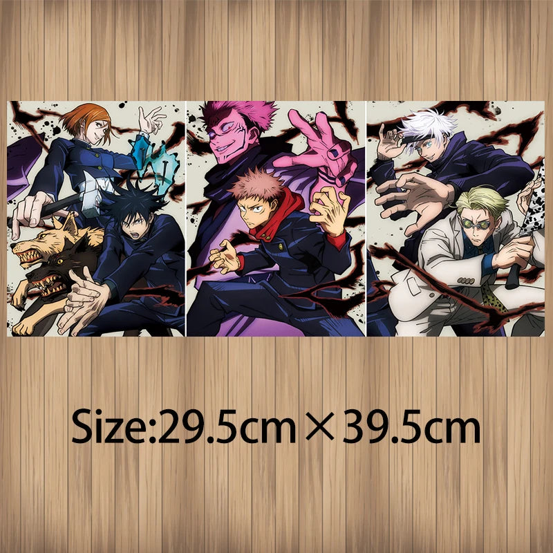 Jujutsu Kaisen 3D Effect Anime Poster, Gojo Itadori Yuji Fushiguro Nanami Sukuna Lenticular Print