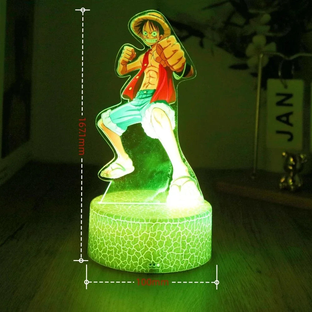 One Piece Anime Figures 3D Lamp PVC Action Collection Model Toys LED Night Light