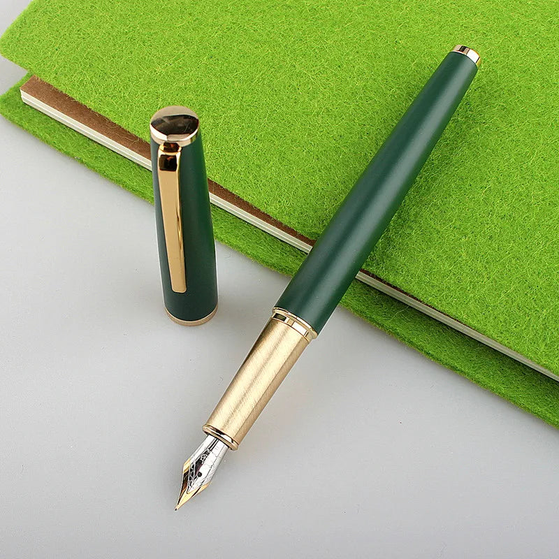 Fountain Pen Retro Design Metal Material Elegant Clip Fine Nib Writing Office Business Signature