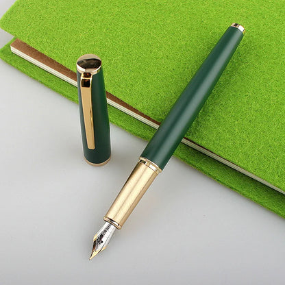 Fountain Pen Retro Design Metal Material Elegant Clip Fine Nib Writing Office Business Signature