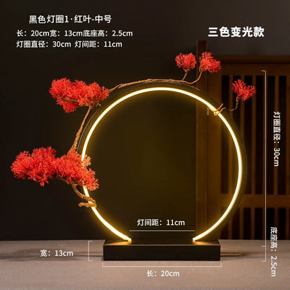 Warm Light Led Ring Lamp Anime Figurines Display, USB Socket Display Bracket Light Ring