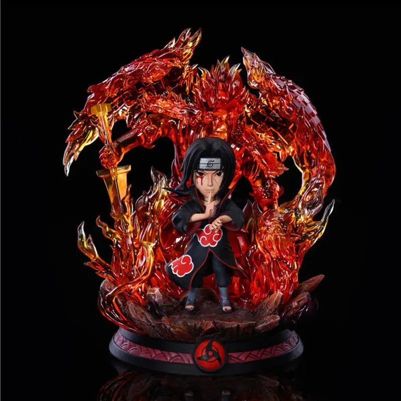 Susanoo LED Uchiha Itachi and Madara Anime Figures, Naruto Shippuden Mini Chibi Figurines 15 CM