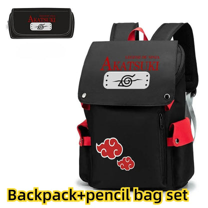 Naruto Shippuden Anime Backpack, Uzumaki Akatsuki School Students Schoolbag Leisure Computer Bag