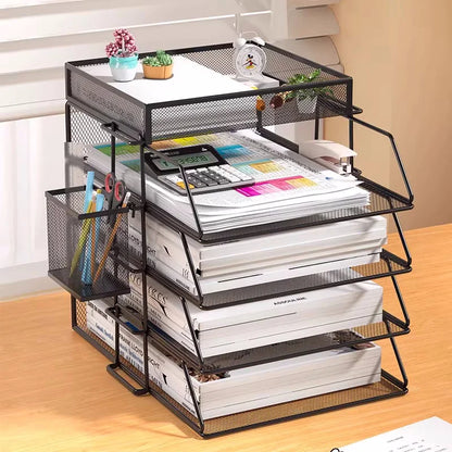 A4 Desk Organizer – Metal Wire Mesh Document Tray for Files, Letters, Books & Brochures