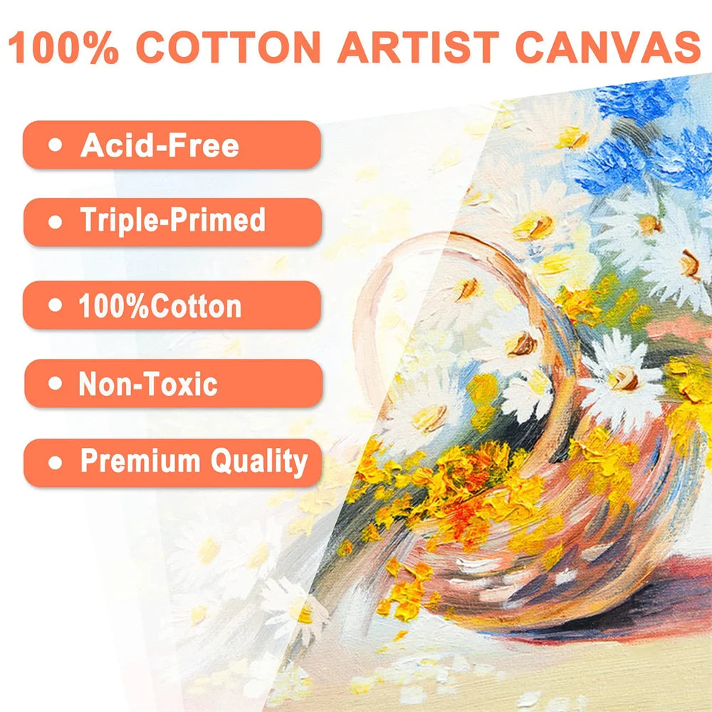 10 PCS Blank Stretched Canvas Wooden Frames Ideal for Painting, Oil Painting, Acrylic Painting