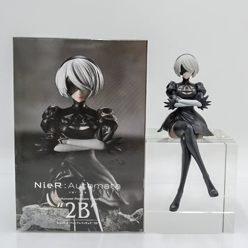 NieR:Automata Action Figures - YoRHa No.2 Type B (2B), 9S, and A2 - 15 CM Collectible Figurines