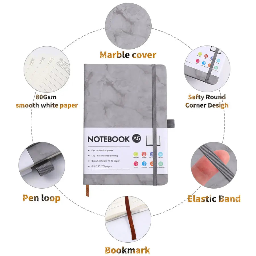 A5 Professional Notebook – Thick Paper, Compact & Lightweight Planner for Office and School