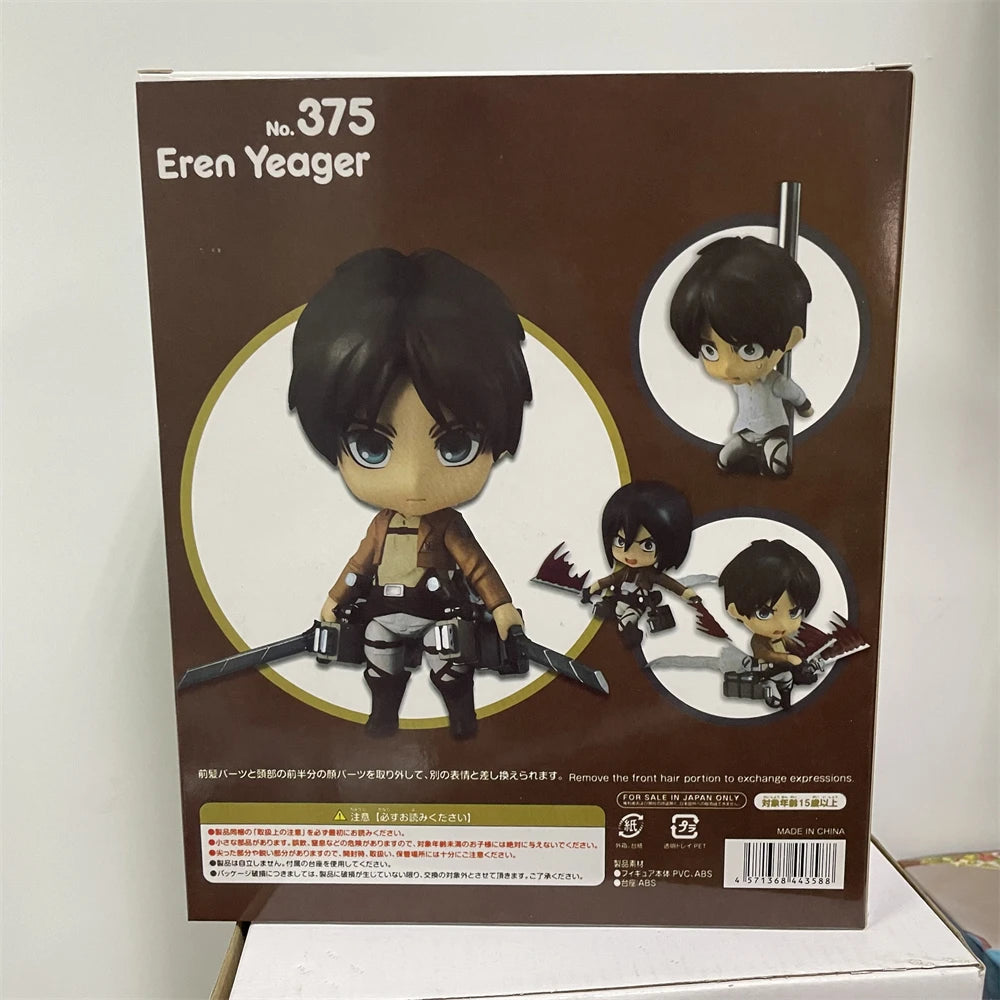 Attack on Titan Anime Figures, Shingeki no Kyojin Levi Ackerman, Eren Jaeger, Mikasa·Ackerman, Cute Kawaii Chibi Anime Figurines 10 cm
