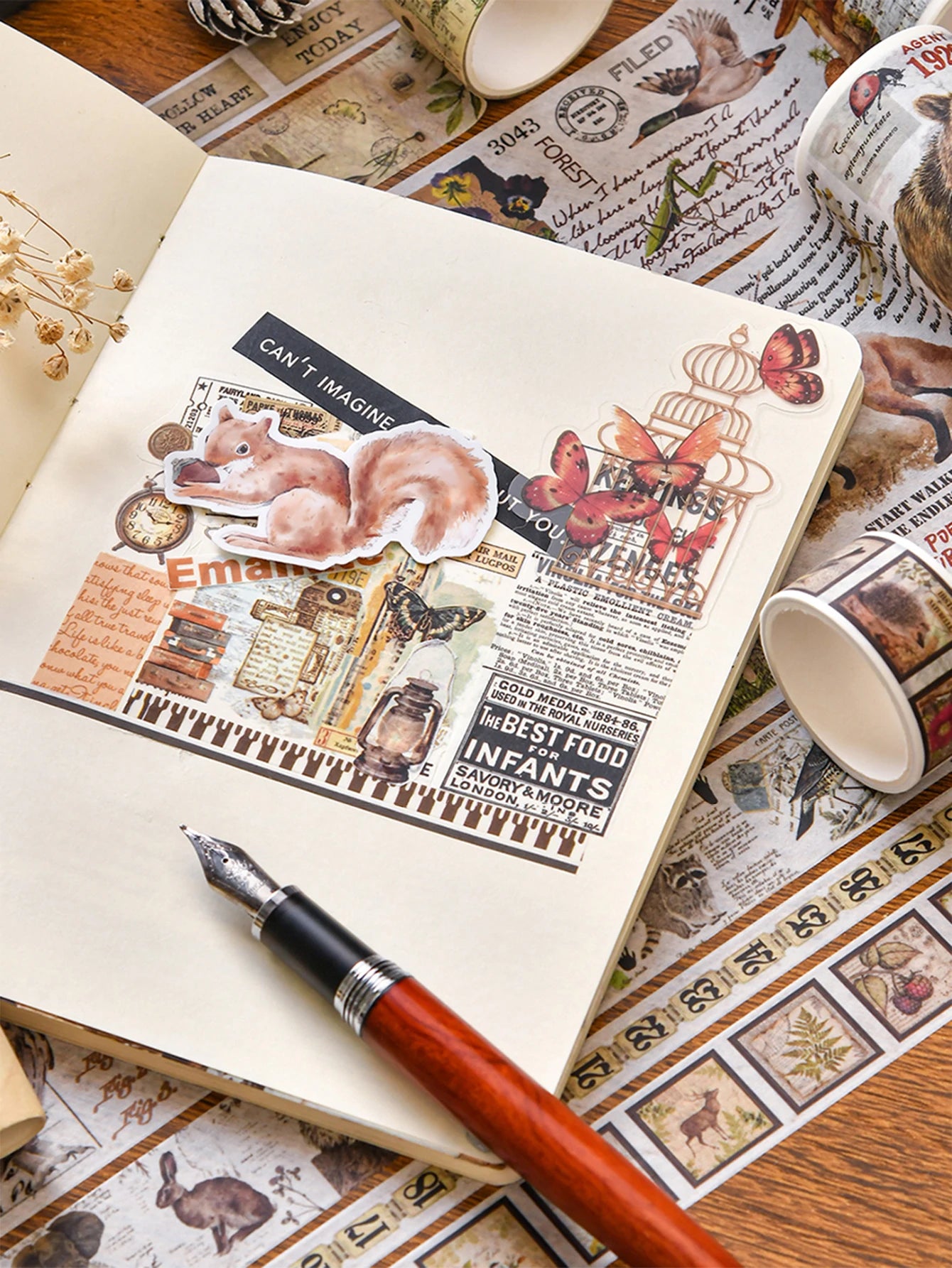 Retro Washi Tape Set – 18 to 24 Rolls per Box for DIY Crafts, Journals & Gift Wrapping