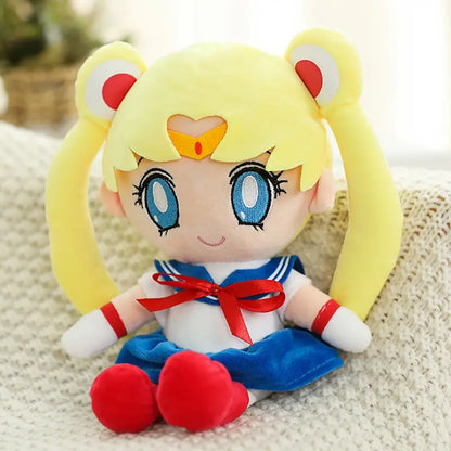 Kawaii Sailor Moon Plush Toy, Moon Cat Moon Hare Cute Girl Heart Filled Anime Doll Bedroom Decoration 25CM