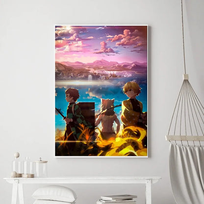 Demon Slayer Classic Anime Wall Art Poster Prints, Painting Bedroom Living Room Wall Bar Restaurant Decor