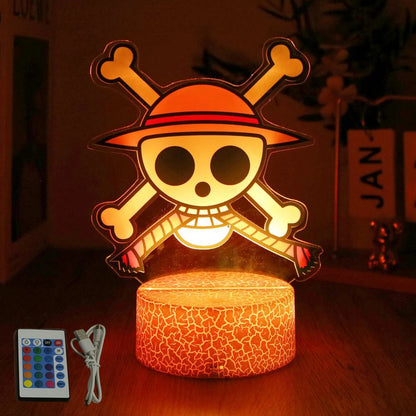One Piece Anime Figures 3D Lamp PVC Action Collection Model Toys LED Night Light