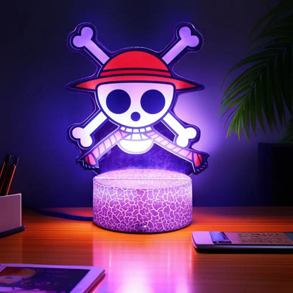 One Piece Anime Figures 3D Lamp PVC Action Collection Model Toys LED Night Light