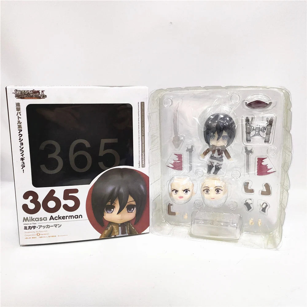Attack on Titan Anime Figures, Shingeki no Kyojin Levi Ackerman, Eren Jaeger, Mikasa·Ackerman, Cute Kawaii Chibi Anime Figurines 10 cm