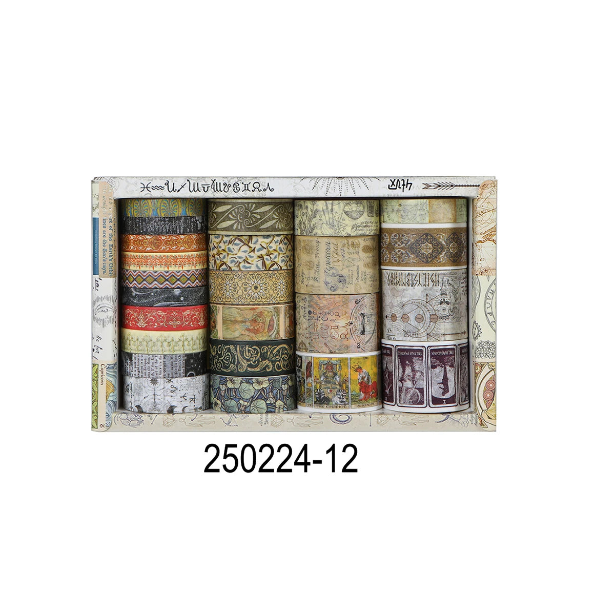 Retro Washi Tape Set – 18 to 24 Rolls per Box for DIY Crafts, Journals & Gift Wrapping