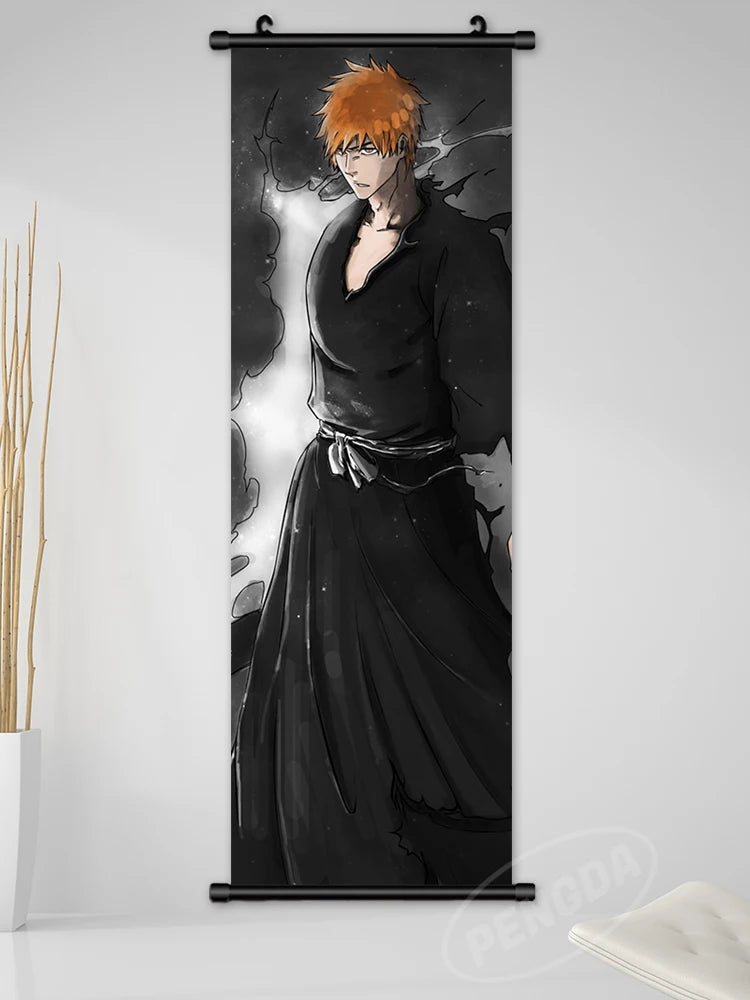 Bleach Canvas Scroll Posters, Wall Art Anime Artwork Painting Anime Hanging Poster