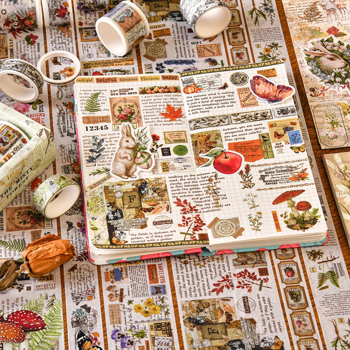 Retro Washi Tape Set – 18 to 24 Rolls per Box for DIY Crafts, Journals & Gift Wrapping