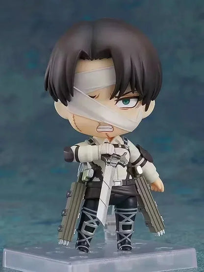 Attack on Titans Chibi Cute Kawaii Anime Figures, Mikasa, Eren, Levi Ackerman, Erwin Smith, Hange Zoe, Reiner Braun Action Figurines PVC Toys Model 10 cm