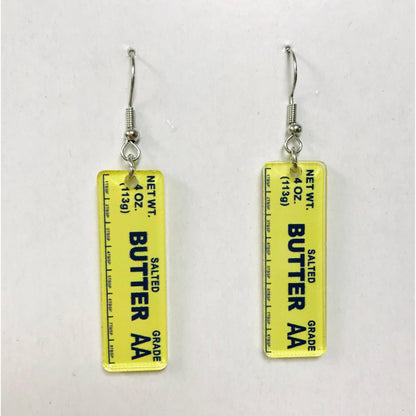 Stick of Salted Butter Earrings | Cute Acrylic Food Jewelry Gift for Bakers & Food Lovers