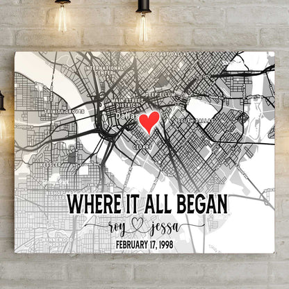 Couple Street Map Sign