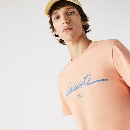 Lacoste Men’s Crew Neck Print Lettering Cotton T-shirt