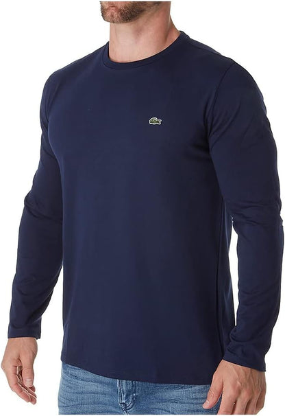 Lacoste Men's Long Sleeve Jersey Pima Regular Fit Crewneck T-Shirt
