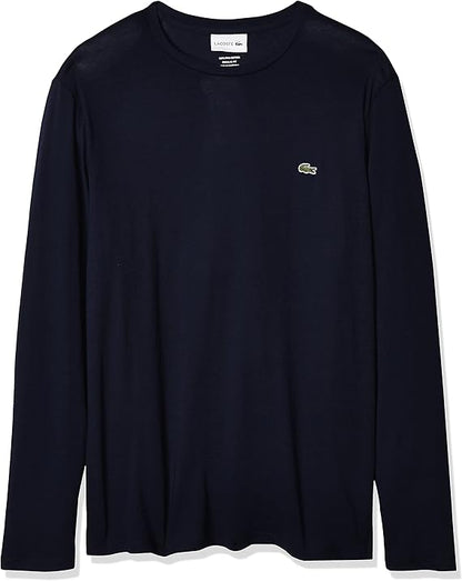 Lacoste Men's Long Sleeve Jersey Pima Regular Fit Crewneck T-Shirt