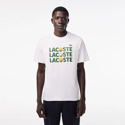 Lacoste Men's Heavy Cotton Tennis Ball Print T-Shirt