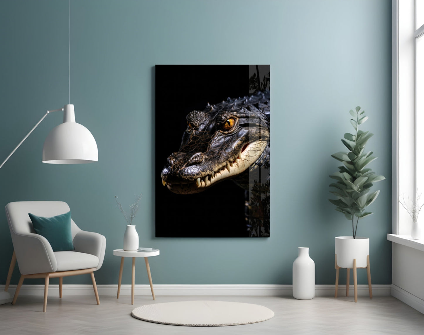 Eyes of the Swamp Glass Wall Art || Designer Collection
