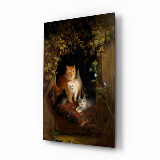 Family in the Window Glass Wall Art || Designer Collection