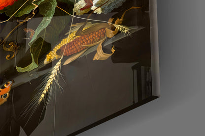 The Wealth in the Vase Glass Wall Art || Designer Collection