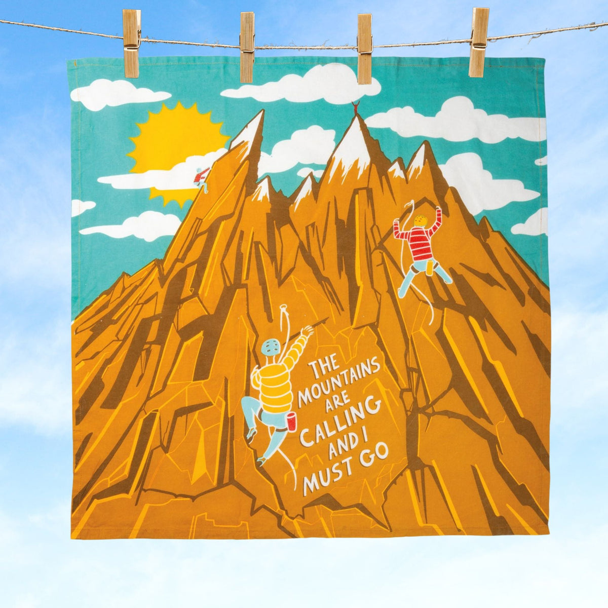 The Mountains Are Calling Cotton Full Color Dish Towel