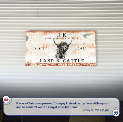 Land And Cattle Rustic Sign II