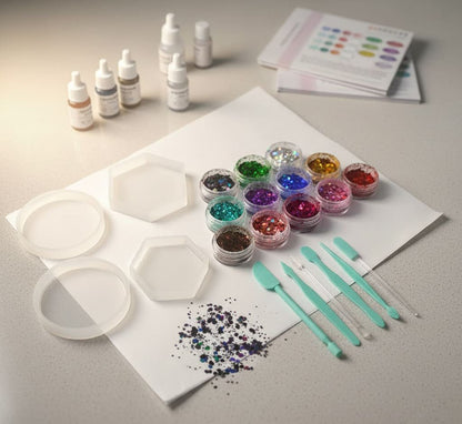 * 12-Color Chameleon Glitter Sample Pack – Iridescent, Color-Shifting, Multi-Size Craft Glitter Set