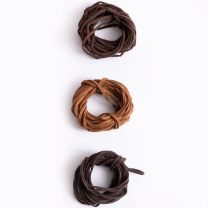 Tan, Brown and Dark Brown Sueded Cording, 12yd