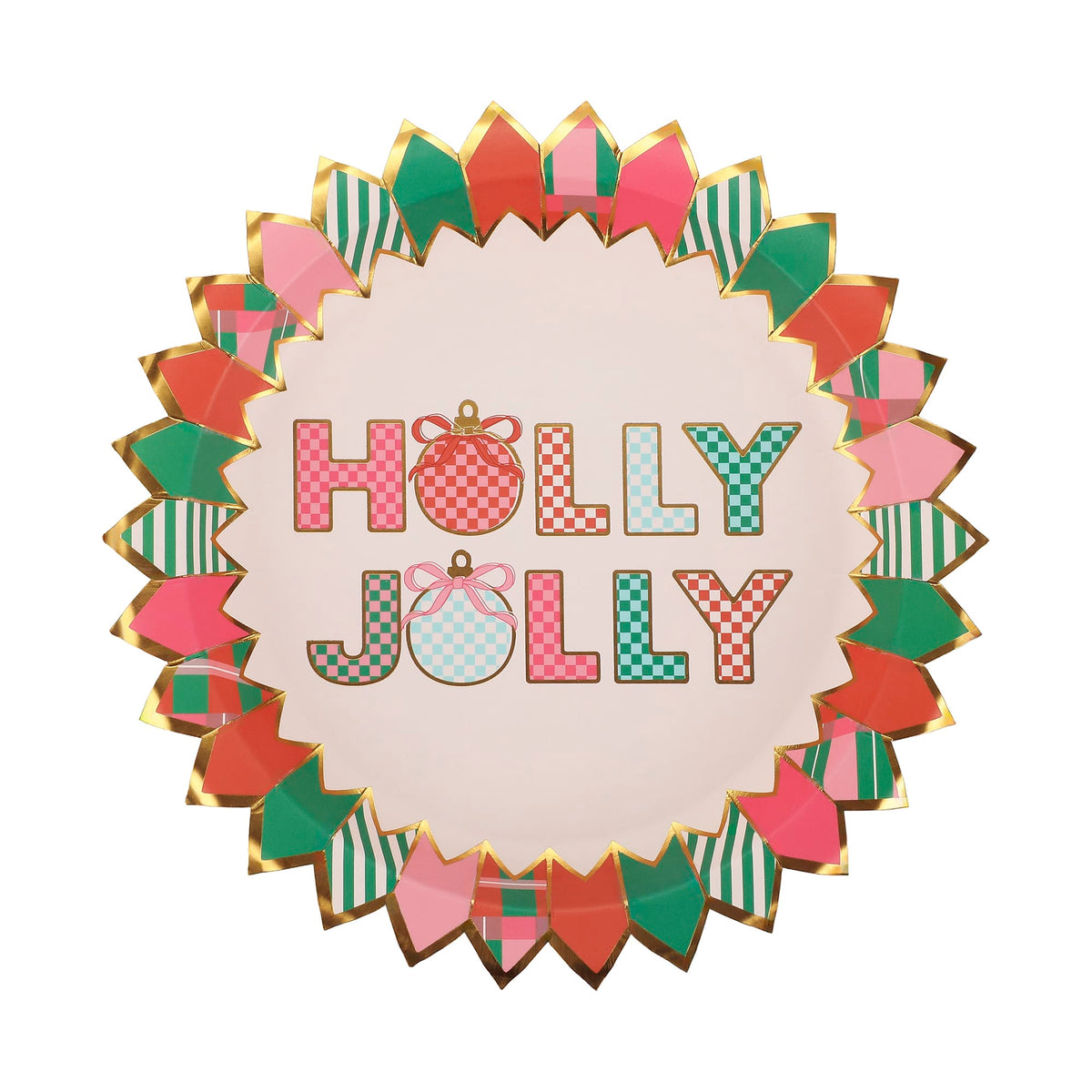 Holly Jolly Christmas Dessert Plates (10 count) Otarealm
