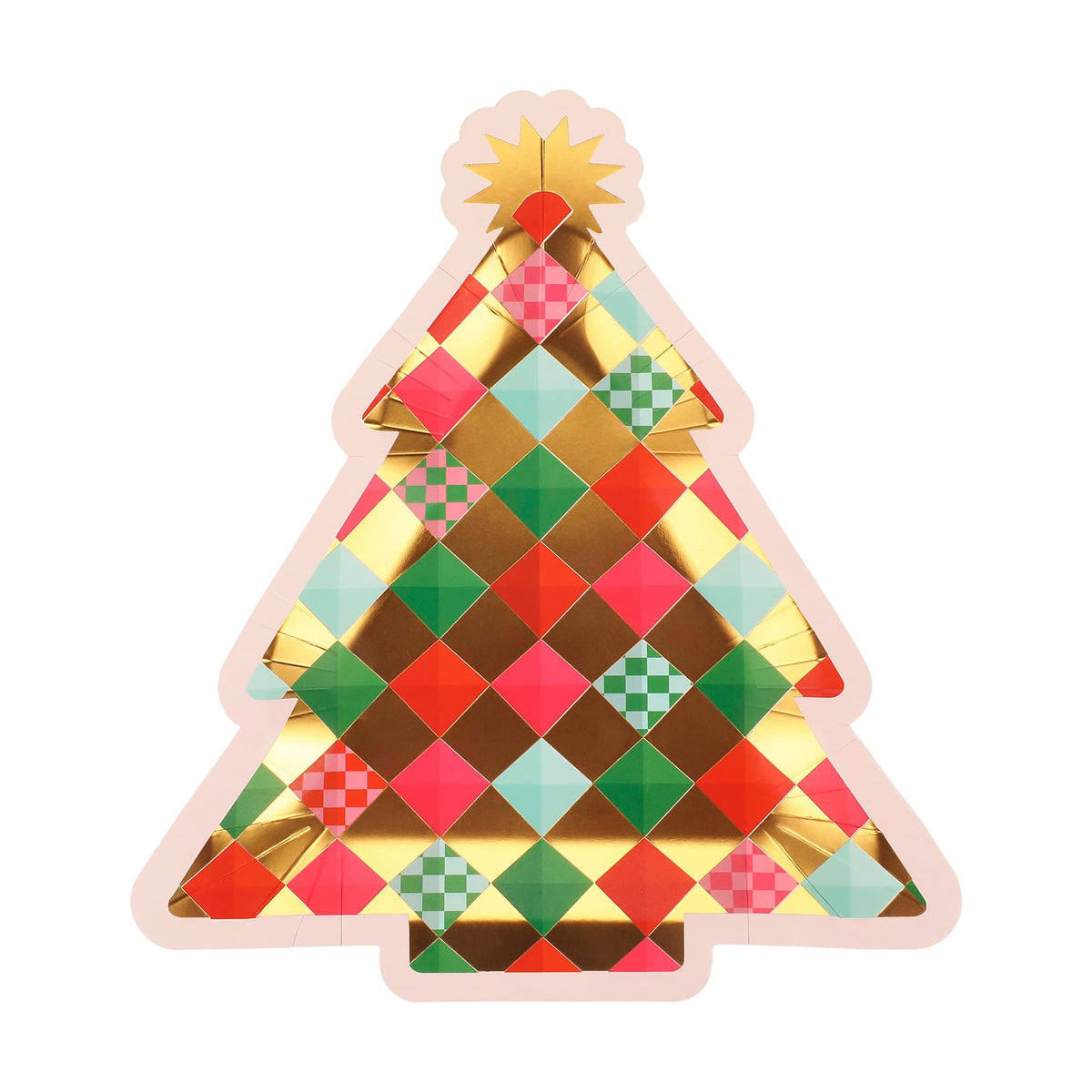 Gold Christmas Tree Dessert Plates (10 count) Otarealm