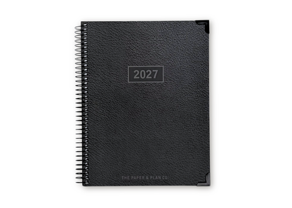 2027 Black Leather Look Weekly Planner