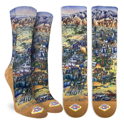 Women's Las Vegas Socks | Colorful Vegas Skyline Crew Socks