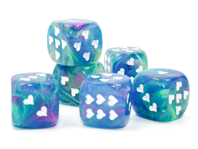 Heart Pips 16MM d6 | 7 Color Options | Multipack Options