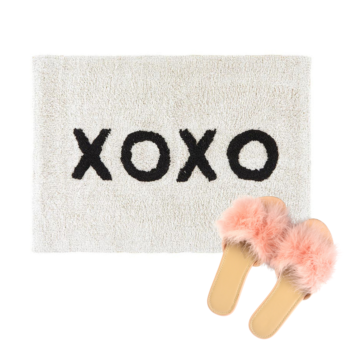 XOXO Bath Mat | Soft Cotton Indoor Rug | 20" x 30"