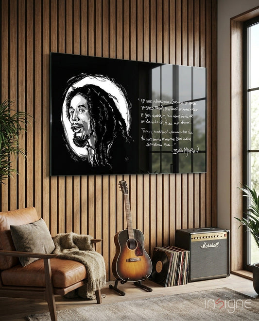 Reggae Rasta Quote Glass Wall Art