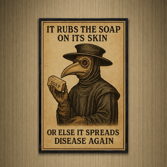 It Rubs The Soap On Its Skin Poster Print